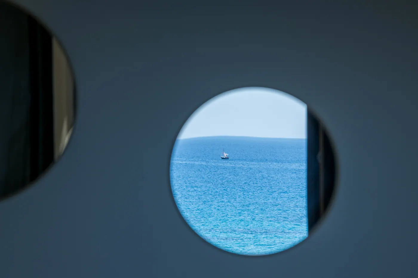 Bedroom window overlooking the Aegean Sea