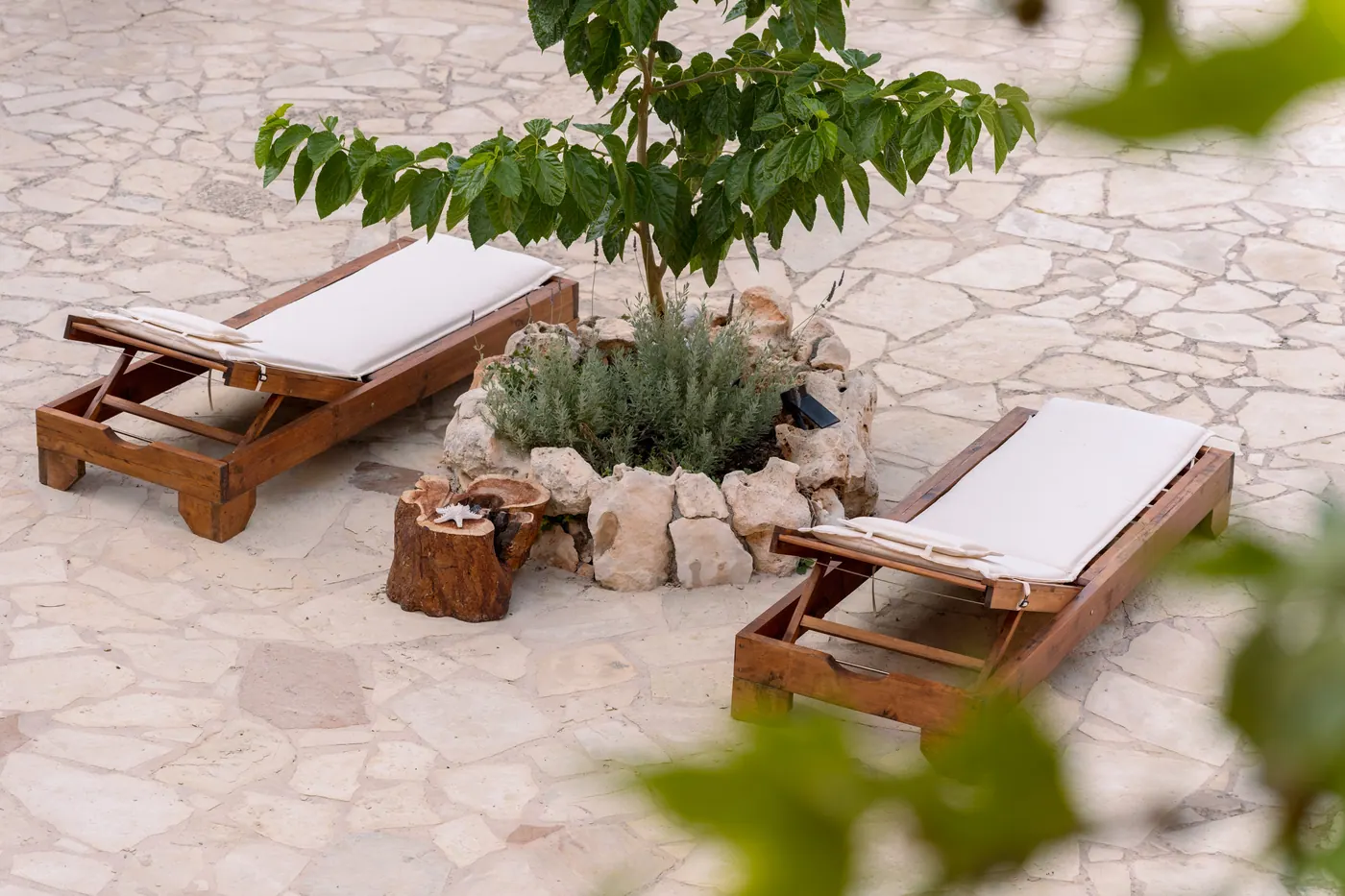 A welcoming corner of the private garden